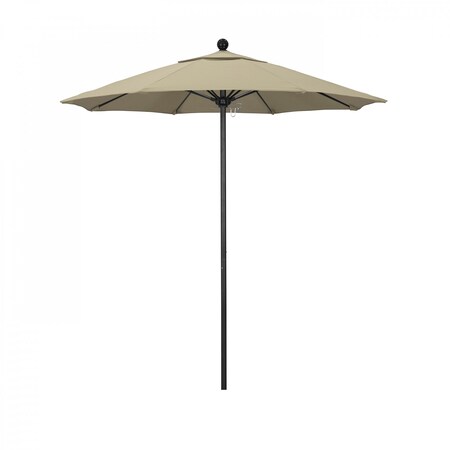 California Umbrella 7.5' Black Aluminum Market Patio Umbrella, Sunbrella Beige 194061334409
